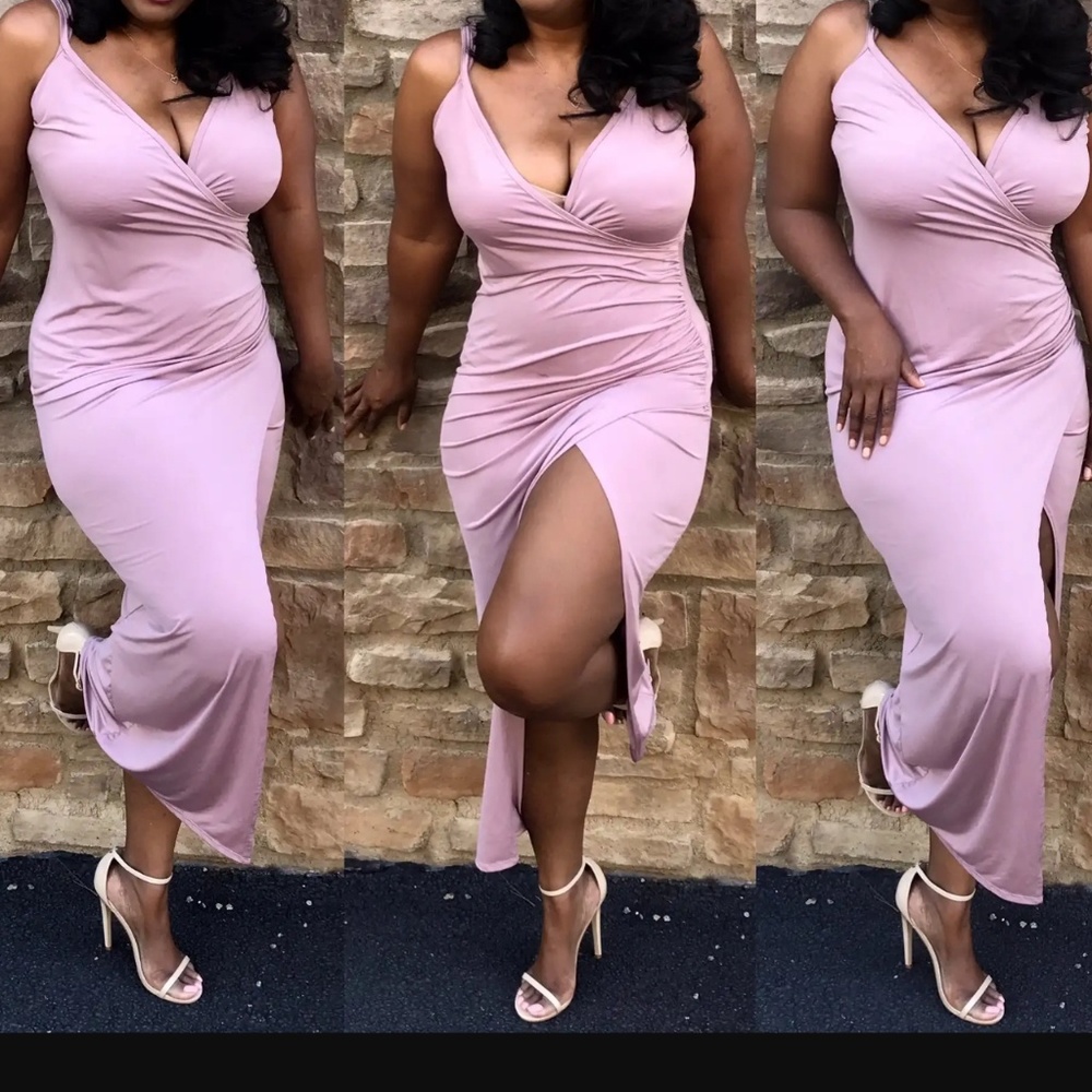 Mauve High Slit Tank Dress